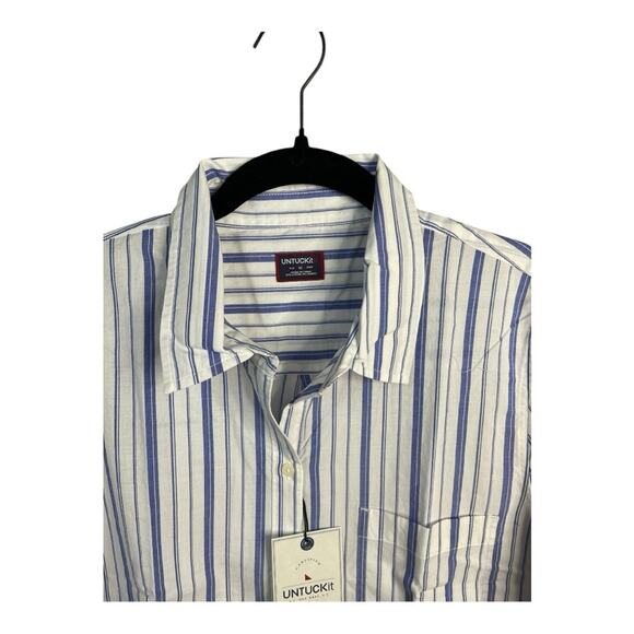 UNTUCKit Women's Pinot Perse Wide Stripe Long Sleeve Button Up Shirt Size 16 NWT - Picture 3 of 8